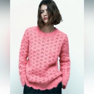 Gorgeous Zara Sweater Knitted Wool Scalloped hem and Cuffs Bloggers Favorite